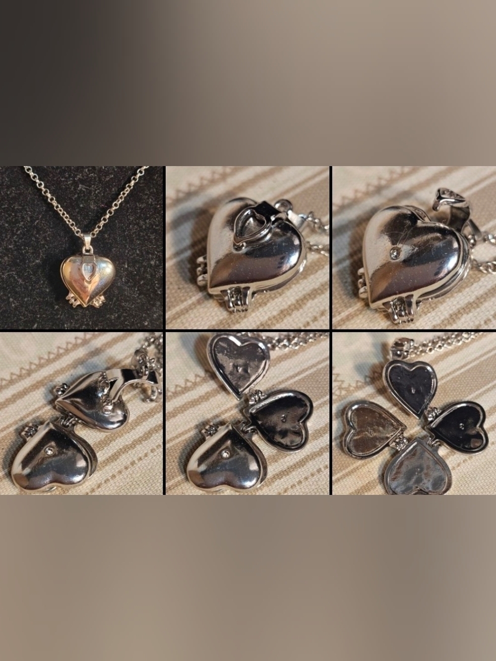 Heart Locket Pendant Necklace in Silver